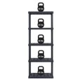 thumbnail image 7 of IRIS USA 5-Tier Shelving Unit, 64" Fixed Height, Medium Storage Organizer Shelf for Home, Garage, Basement, Shed and Laundry Room, 24"L x 12"W x 64"H, Made with Recycled Materials, Black, 7 of 7