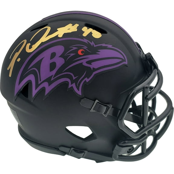 Patrick Queen Autographed Eclipse Black Baltimore Ravens Speed Mini Helmet Beckett BAS 185830