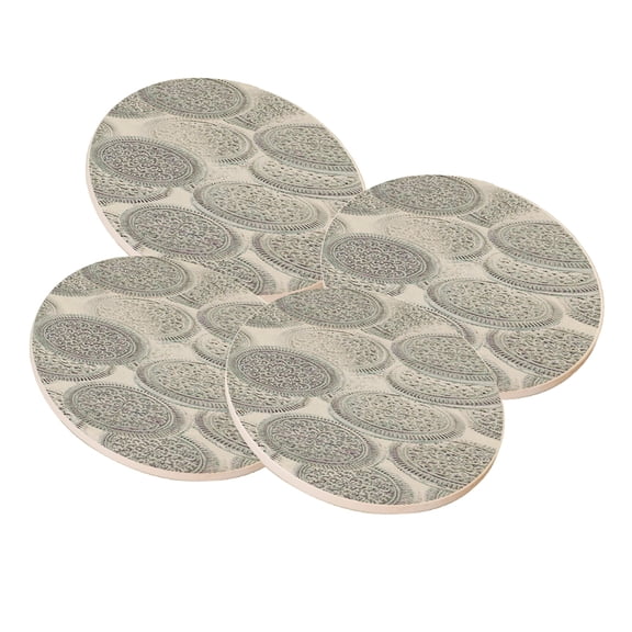 KuzmarK Sandstone Drink Coaster (set of 4) - White Chocolate Cookies