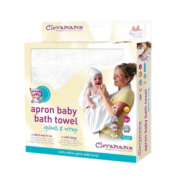 Clevamama Splash /& Wrap Baby Bath Towel Cream