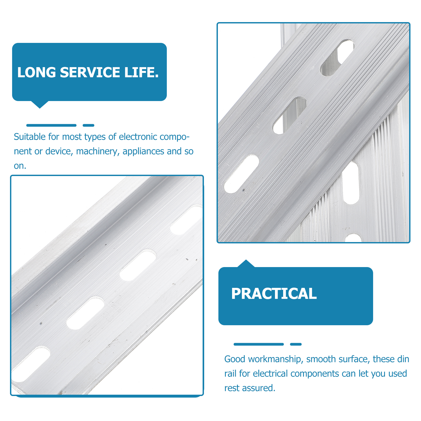 3 Pcs C45 Rail Aluminum Din Rail Machinery Din Rails Steel Zinc Plated Rohs Long Din Rail Electric Din Rail