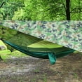 thumbnail image 6 of Frogued 1 Set Triangular Sun Shade Waterproof Temperature Resistant Folding UV-Proof Outdoor Camping Hammock Beach Awning Canopy Hiking Supply (Army Green,B), 6 of 13