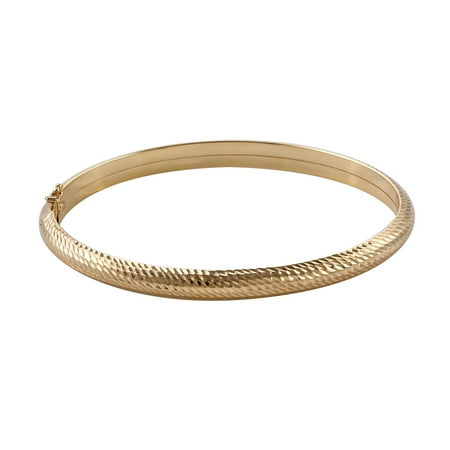 10K Yellow Gold Bangle Bracelet 6.5" Jewelry for Women Gift