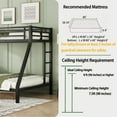 thumbnail image 6 of Firscook Twin XL Over Queen Metal Bunk Bed Frame with Dual Ladders and Guardrails, Heavy Duty Loft Design for Teens & Adults, Black, 6 of 10