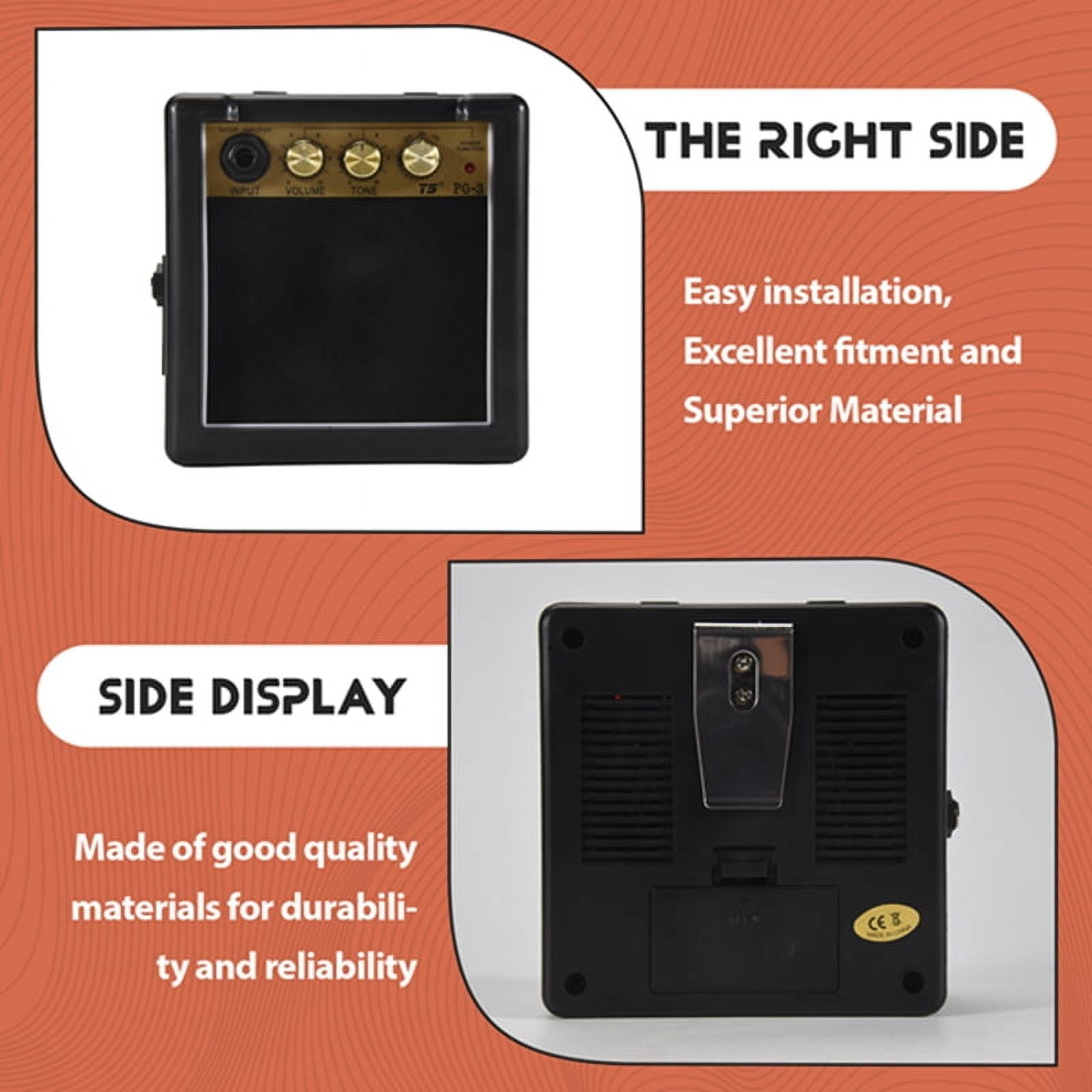 Portable Mini Guitar Bass Amplifier Guitarra AMP 5W Speaker Clip-On Guitar Parts Accessories for Acoustic Electric Guitar PG-3