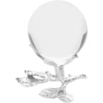 thumbnail image 2 of Rose Shaped Crystal Ball Display Stand Metal Display Holder Crystal Sphere Stand Flower Shaped Ball Holder for Collections Figurines Gemstones Home Office Decoration Silver, 2 of 8