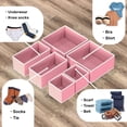 thumbnail image 4 of Organizador de cajones sencillo para lencería, juego de 6 unidades, color rosa, 4 of 9