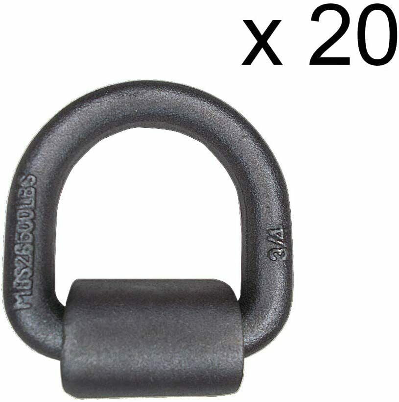20Pack Heavy Duty 3/4" WeldOn DRing TieDown Anchors Mounting