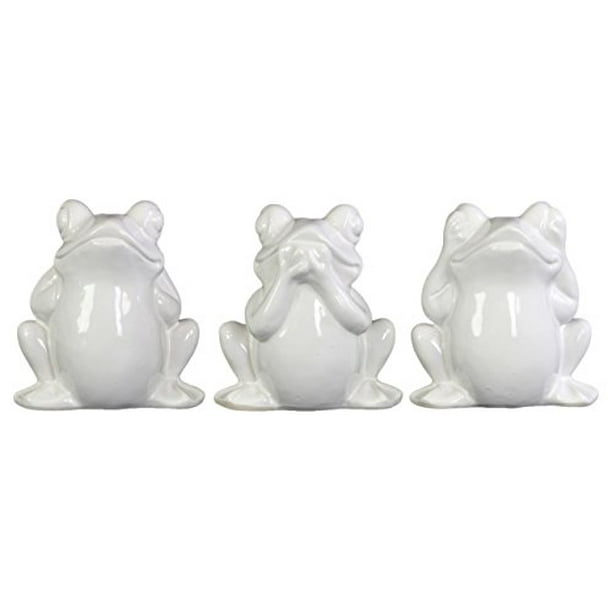 Urban Trends Collection: Ceramic Frog Figurine, Gloss Finish, White ...