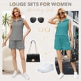thumbnail image 6 of VDJ Outfits for Women 2 Piece Summer Tank Top Pockets Shorts Matching Sweatsuit Sets Travel Outfits Casual Lounge Sets Size L, 6 of 11