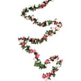 thumbnail image 2 of Meggemo 8.2 Feet Artificial Rose Vine Garland Fake Flower Silk Plant Decor Multicolor Reusable Winter Holiday Decor for Indoor Outdoor Home Party, 2 of 6
