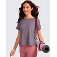 thumbnail image 4 of CRZ YOGA Pima Cotton Relaxed T-Shirts for Women Workout Athletic Gym Casual Short Sleeve Shirts, 4 of 5