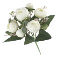 thumbnail image 4 of Ramo de flores artificiales para novia, accesorio de fotografía, ramo de boda falso, tela de seda, decoración floral, blanco Yuarrent HA6739-03B, 4 of 6