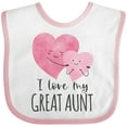thumbnail image 3 of Inktastic I Love My Great Aunt Two Hugging Hearts Boys or Girls Baby Bib, 3 of 4