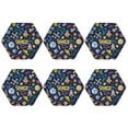 thumbnail image 2 of Bingfone Vintage Colorful Space Leather Drinks Coasters With Set Of 6,Suitable For Home Kitchen,Coffee Cup Coasters Home Gift, 2 of 9