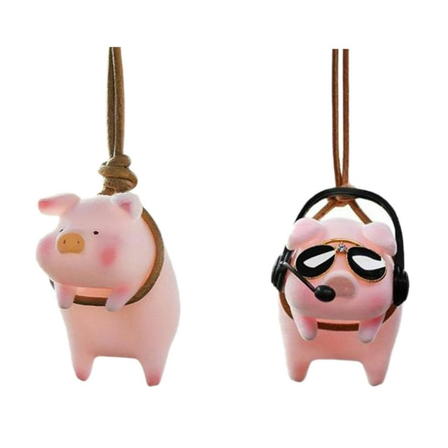 2 pieces Cute Swing Car Pendant Auto Rearview Mirror Pendants Car Hanging Interior Rearview Decoration Art Decor Supplies Sculpture Birthday