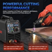 GZ GUOZHI 55A LED Plasma Cutter, Non-Touch Pilot Arc, 1/2Clean Cut,w/IGBT Inverter,Front Pressure Gauge,Pre/Post Flow,2T/4T Mode