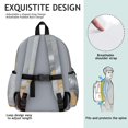 thumbnail image 4 of Grey and Gold Marble Pattern Backpack for School, Cute School Bag with Adjustable Shoulder Straps and Padded Back, 13.4"x11"x4.7", 4 of 4