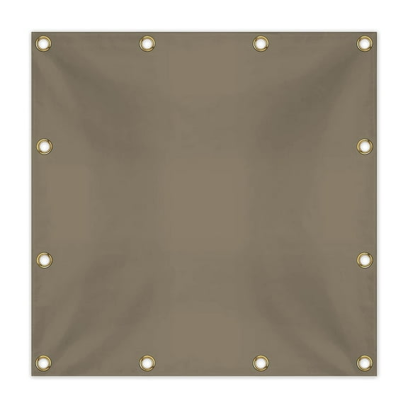 Covers & all Dump Truck Tarp, 12 Oz Tarp Max Waterproof Tear and UV-Resistant Fabric, Protective Cover Tarpaulin with Reinforced Edges Grommets (12' L x 12' W Feet, Beige)