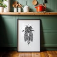 thumbnail image 6 of Tree Of Life - Illustration Anatomy Floral Surrealism Black and White Gothic Bird Black Framed Wall Art Print 16 x 24 inches, 6 of 8