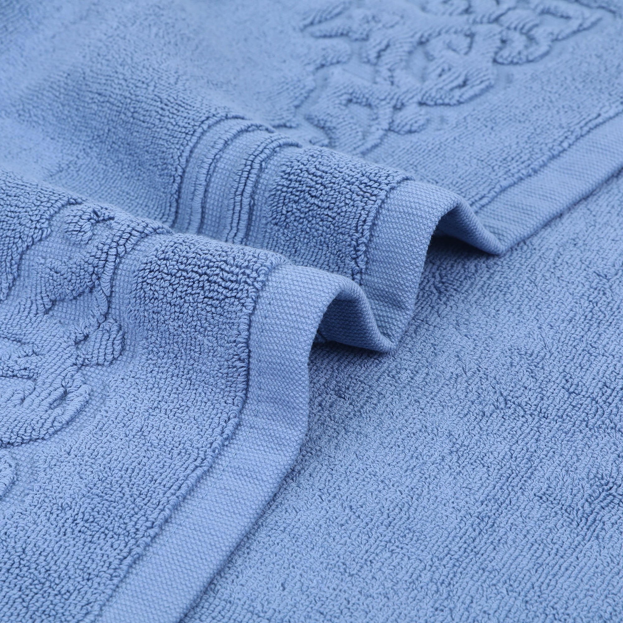 Unique Bargains Cotton Absorbent Floor Mats Quick Dry Towel Blue