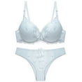thumbnail image 1 of DPTALR Women Sexy Lace Solid Underwear Pajamas Embroidered Ladies Steel Rings Intimates Set, 1 of 2