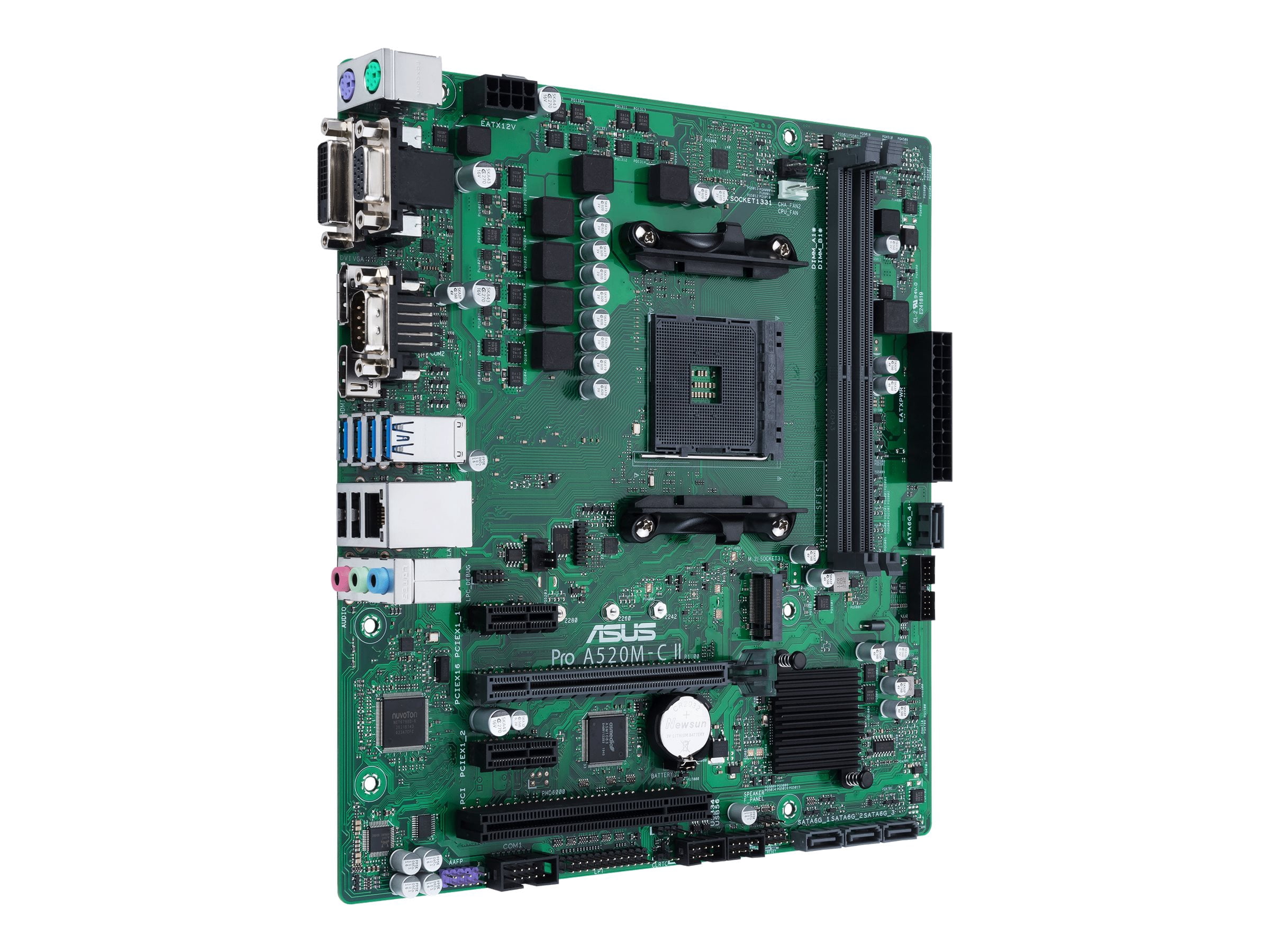 Asus A520M-C II/CSM Desktop Motherboard - AMD Chipset - Socket AM4 - Micro ATX - Ryzen 3, Ryzen 5, Ryzen 7, Ryzen 9, Ryzen 3 PRO, Ryzen 5 Pro, Ryzen 7 PRO, Ryzen 9 PRO Processor Supported DDR4 SDRAM M