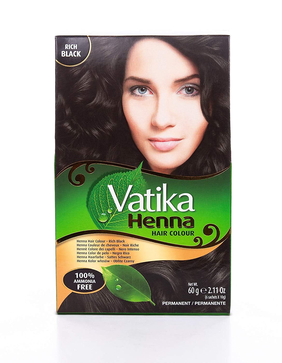 Hair Colour Rich Black, Vatika Henna Rich Black 60g By Vatika 