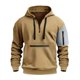 thumbnail image 5 of pstuiky camisas de hombre de manga larga, Sudadera con capucha y cremallera de manga larga con bloques de color para hombre top de hombre l, 5 of 8