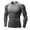 Grey, variant on NinXxx Men's Tight Fitting Fitness Sports Running Long Sleeve Tee Black2 M