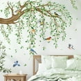 thumbnail image 5 of Large Hanging Vine Wall Decals, Tree Branch Green Leaf Flower Birds Stickers, High Coverage Wall Decorations for Living Room TV Background Bedroom, 5 of 6