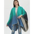 thumbnail image 2 of ZhangBaoLin Women Shawl Wrap Cardigan Poncho Cape Open Front Thick Travel Sweater Coat Knit Blanket Scarf, 2 of 7