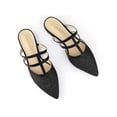 thumbnail image 1 of BLISSFUL STEP Women's Glitter Pointy Toe Flats Mules, 1 of 7