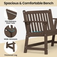 thumbnail image 2 of MUCHENGHY 48" Outdoor Garden Bench, 550lbs Weatherproof HDPE Porch Seat, Brown, 2 of 8