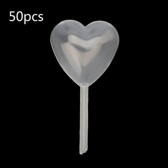 YIEMEEN 50Pcs Heart Shape Disposable Plastic Squeeze Transfer Pipettes Liquid Droppers