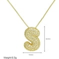 thumbnail image 3 of Bubble Letter Necklace Gold for Women，Charm Balloon Initial Letter Pendant Zirconia Inlaid Necklaces Fashion Gifts Jewelry, 3 of 15