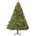 thumbnail image 2 of IDEALHOUSE 9FT Green Christmas Tree Pre-Decorated with Two-Tone Lights, Full and Tall, 1450 PVC Tips, Hinged Branches, Quick Setup, Folding Metal Stand, Indoor Festive Display for Large Spaces, 2 of 8