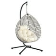 thumbnail image 5 of Harper & Bright Designs Hanging Egg Chair with Stand, Patio Wicker Hanging Chair, Indoor and Outdoor Hammock Swing Chair, 330 LBS Capacity for Bedroom Balcony Garden, Gray+Beige, 5 of 10
