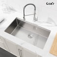 thumbnail image 2 of COZY Stainless Steel Kitchen Sink, Single Bowl, Undermount Handmade Sink in Brushed, with Cutting Board, Colander, Grid, 2 of 12