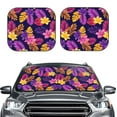 thumbnail image 2 of Haiem Purple Flower Car Windshield Sun Shade (2 Pieces) Foldable Windshield Sun Shade Car Accessories for Truck SUV Pickup-Small, 2 of 7