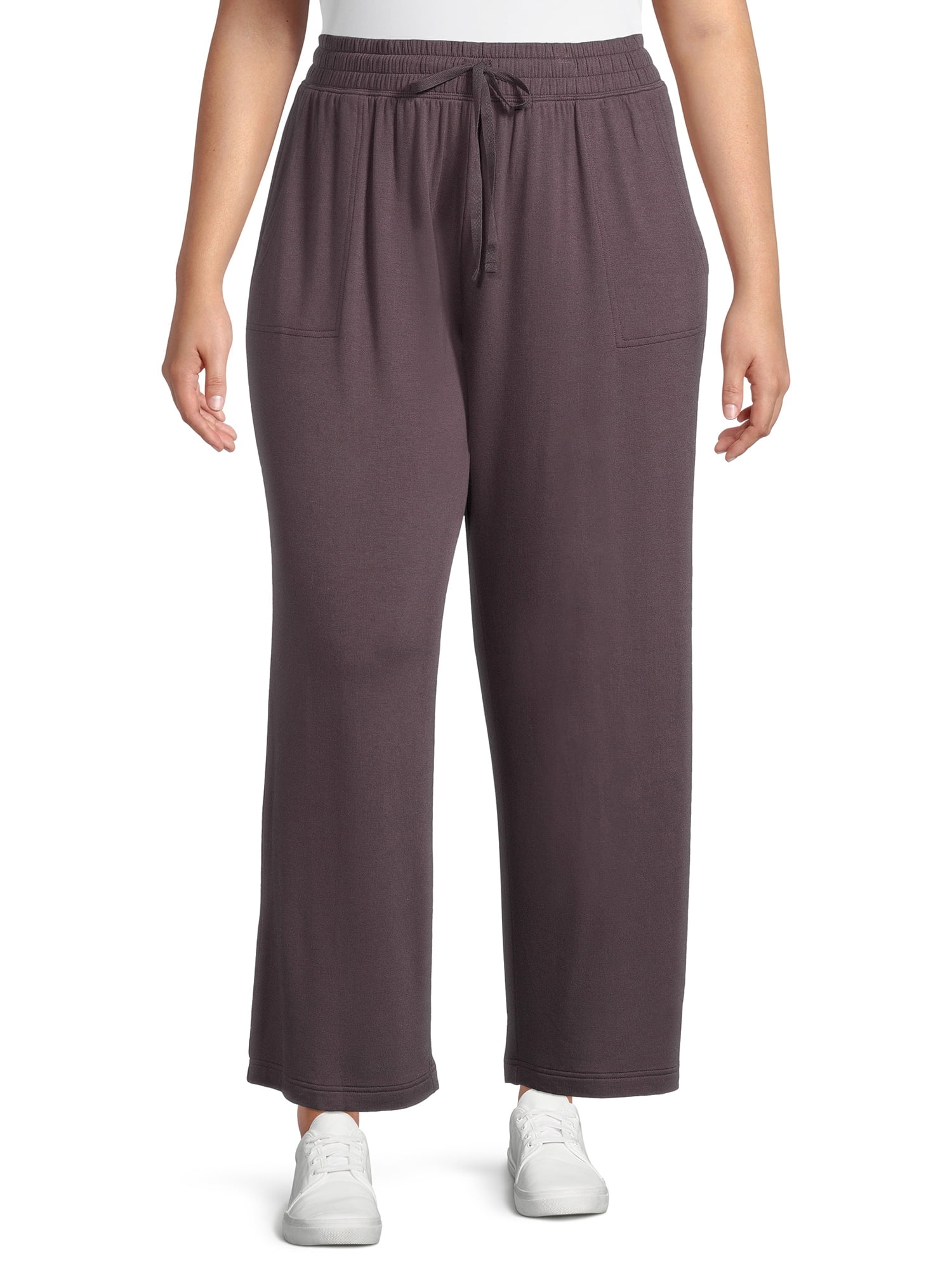 Terra & Sky Women's Plus Size Wide-Leg Knit Pants - Walmart.com