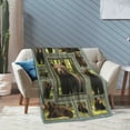 thumbnail image 3 of Brown Bear Photo Collage Blanket, Flannel Fleece Throw, Warmth for Bed Sofa & Office Chair, Gift for Animal & Adventure Lovers - 60"x50", 3 of 8