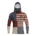 thumbnail image 2 of Domuza Upf 50+ Fishing Shirts Men's Usa Flag Print Long Sleeve Protection Sun Hoodie 2026 Summer Outdoor Hiking Running Rash Guard Top Coffee M, 2 of 4