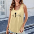 thumbnail image 3 of Tiqkatyck Tank Tops for Women Trendy Women's 2025 Chic Round Neck Short Sleeve Shirts 2D Printed Casual Loose Fit Vest Sleeveless Tunic Tops Summer Tops for Women Yellow L, 3 of 7