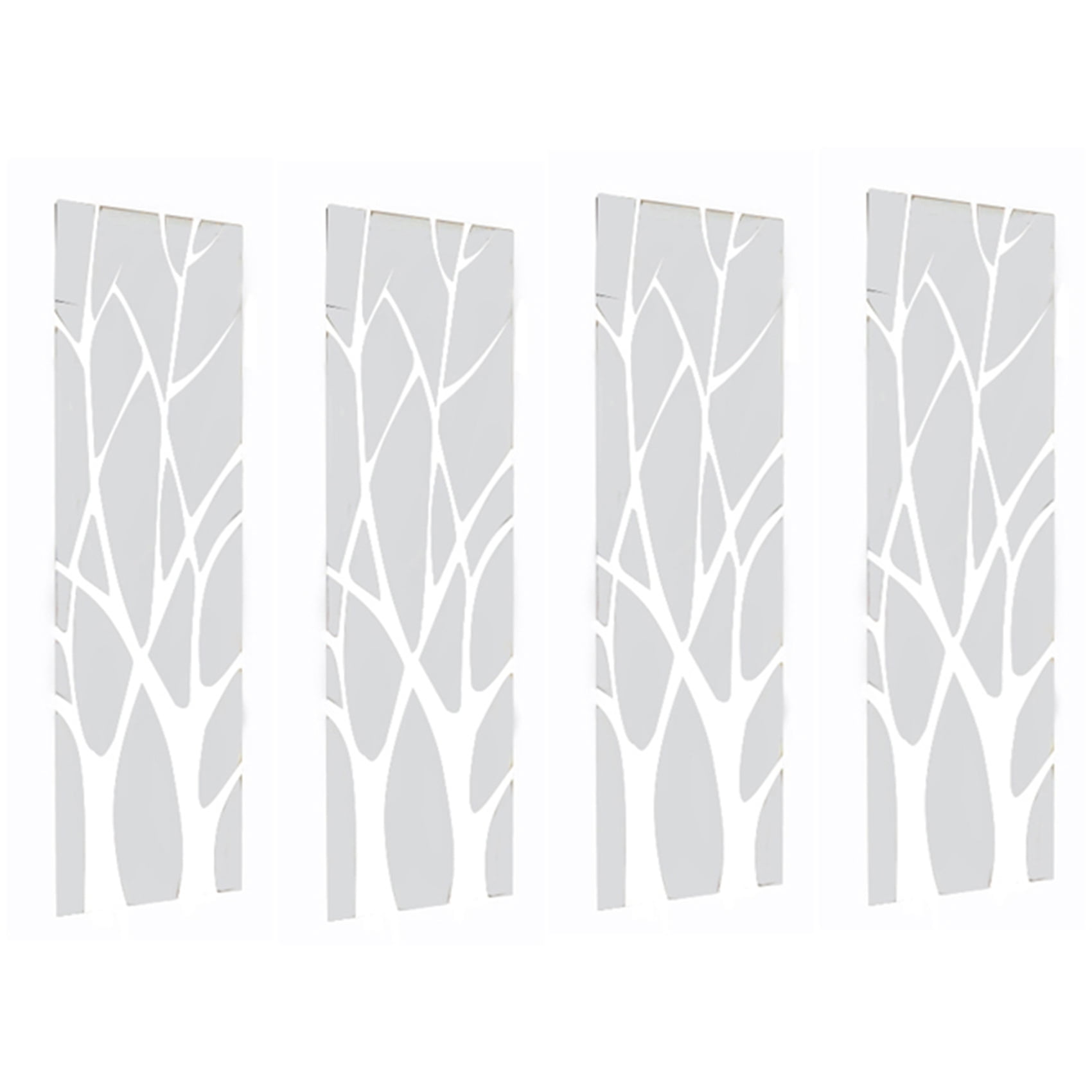 4X 3D Acrylic Tree Mirror Wall Sticker Removable DIY Art Decal Home Decor Mural 100X28CM,4 x Wall Sticker,Silver