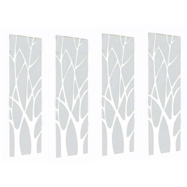 4X 3D AcríLico ÁRbol Espejo Pared Pegatina ExtraíBle DIy Arte Calcomanía DecoracióN del Hogar Mural 100X28 cm
