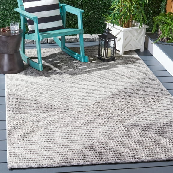 SAFAVIEH Global Rorie Abstract Area Rug, Light Grey/Grey, 9' x 12'