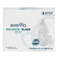 thumbnail image 1 of Biberones Evenflo Balance+ de vidrio con cuello ancho 180 ml, paquete de 6, 1 of 9