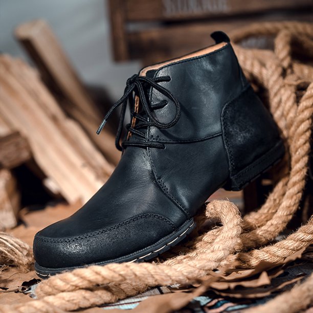 Male on sale leather boots