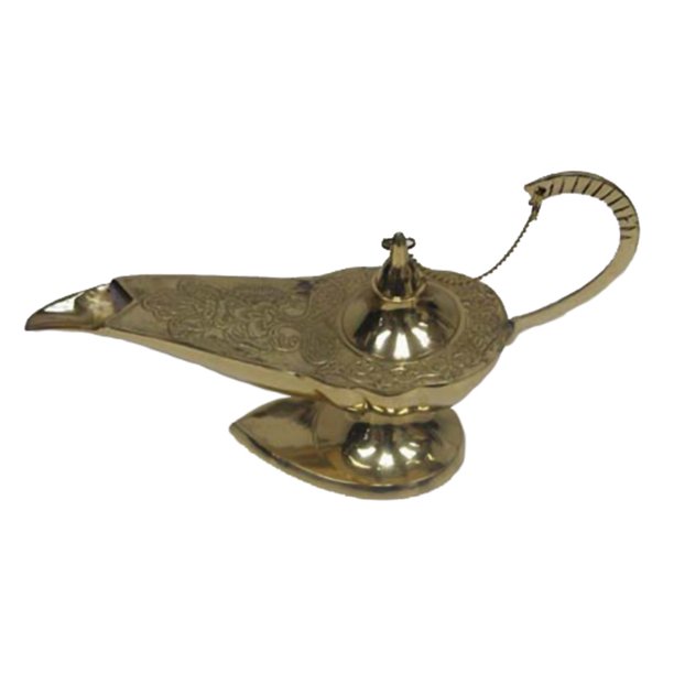 12" BRASS GENIE LAMP Ornate ALADDIN INCENSE BURNER